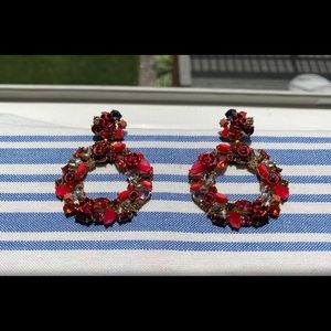 J. Crew Mixed Crystal Circle Earrings